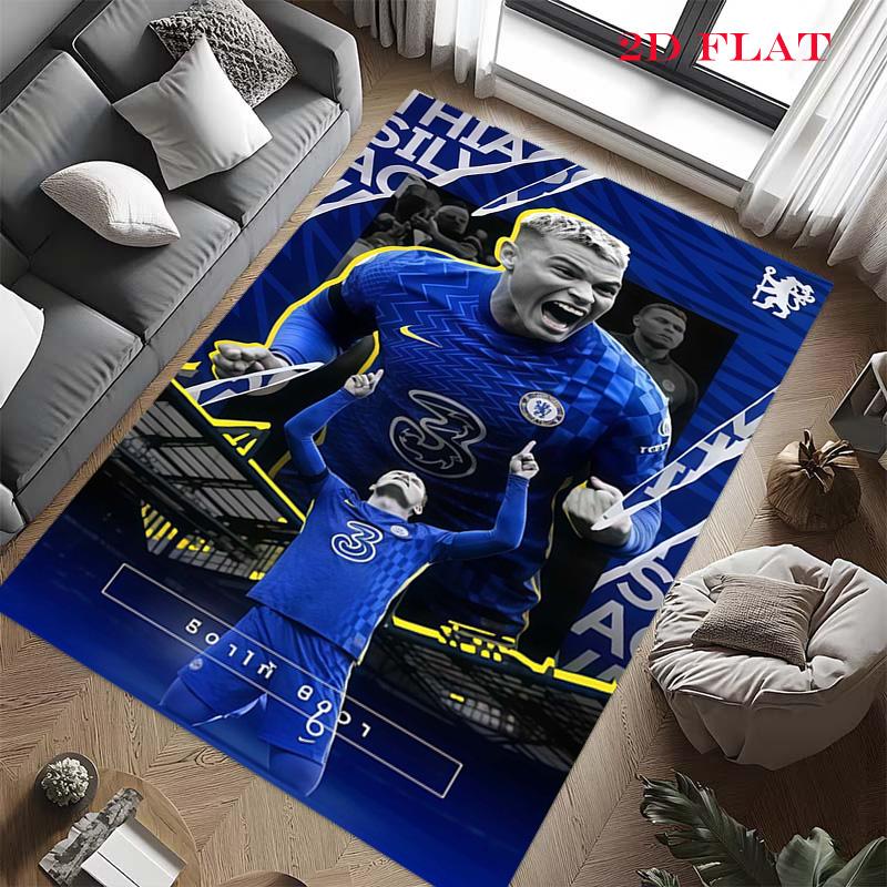 Ковер с логотипом команды Chelsea FC для гостиной, спальни, дома, украшение для дивана, нескользящий коврик для игр детей