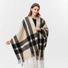 Shawl Imitation Cashmere Knitted Scarf Split Fork Oil Painting Cape Cloak Outside