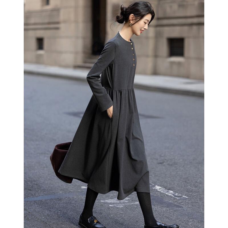 Платье миди Demana Warm De Rong в стиле ретро с полупланкой и присборенной талией