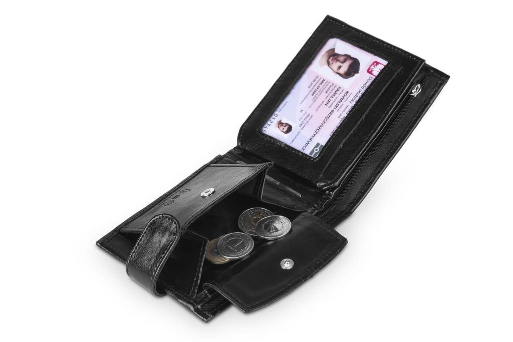 Men' Leather Wallet Kantyk Matte Black