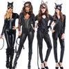 Women's European & American Halloween Cat Girl Jumpsuit Costume Uniform