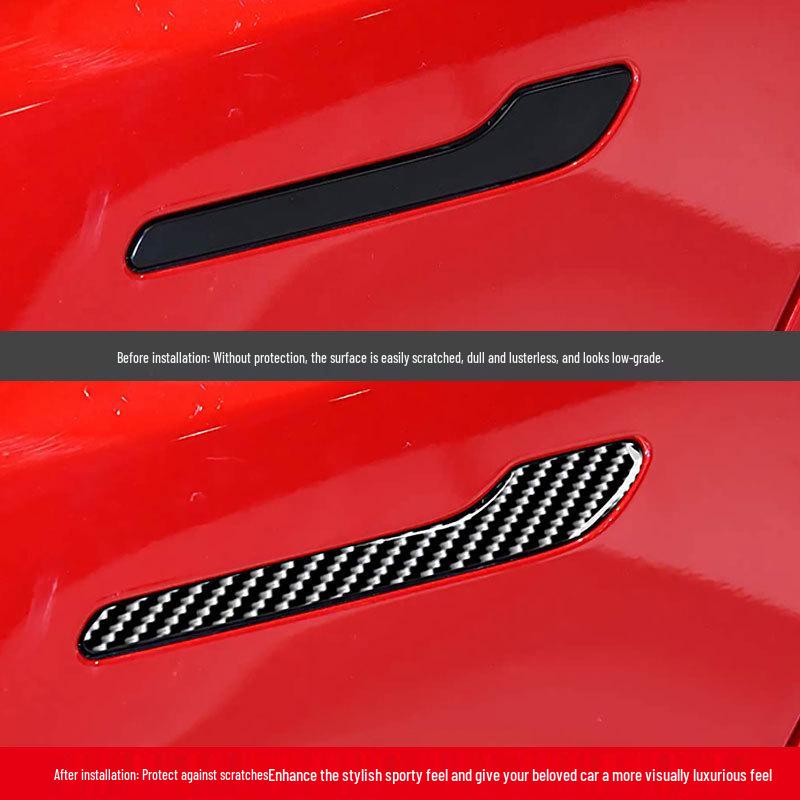 Защитная наклейка на ручку двери Tesla Model 3 из углеродного волокна