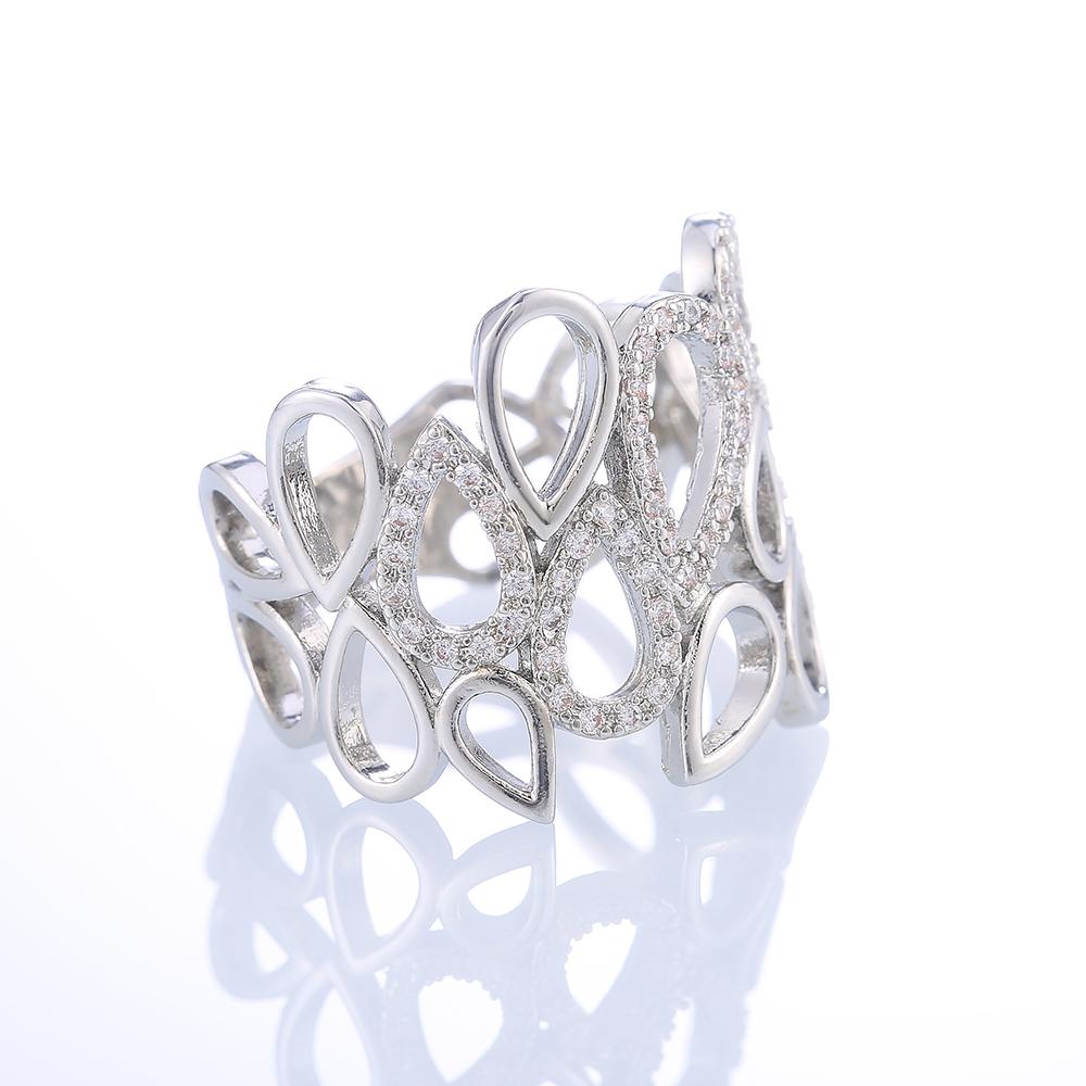 Кольца серебряного цвета с выемкой в форме капли воды для женщин, модные универсальные дизайнерские аксессуары, нежные украшения для вечеринок