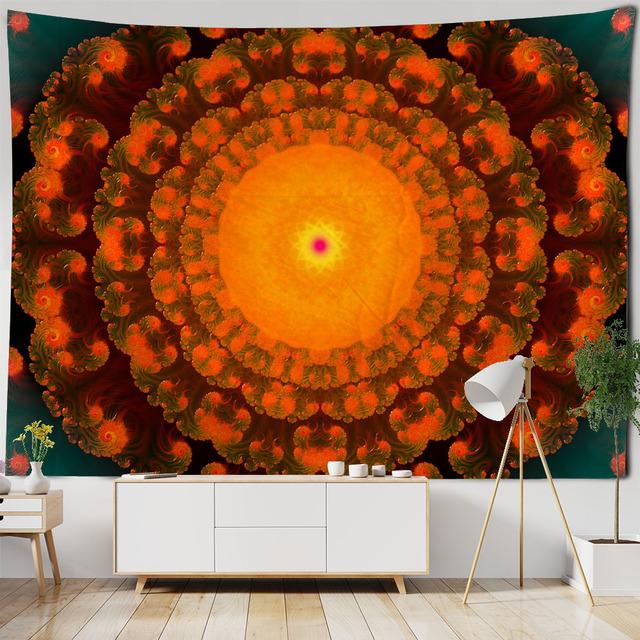 Психоделический гобелен с мандалой, геометрическое фрактальное искусство, настенный хиппи, богемный гобелен для украшения дома, гобелен для йоги, наматрасники