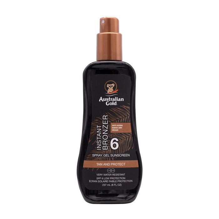 Cosmétiques solaires - Australian Gold - SPF 6 SPRAY GEL - 237 ml - Faible protection - Résistant à l'eau