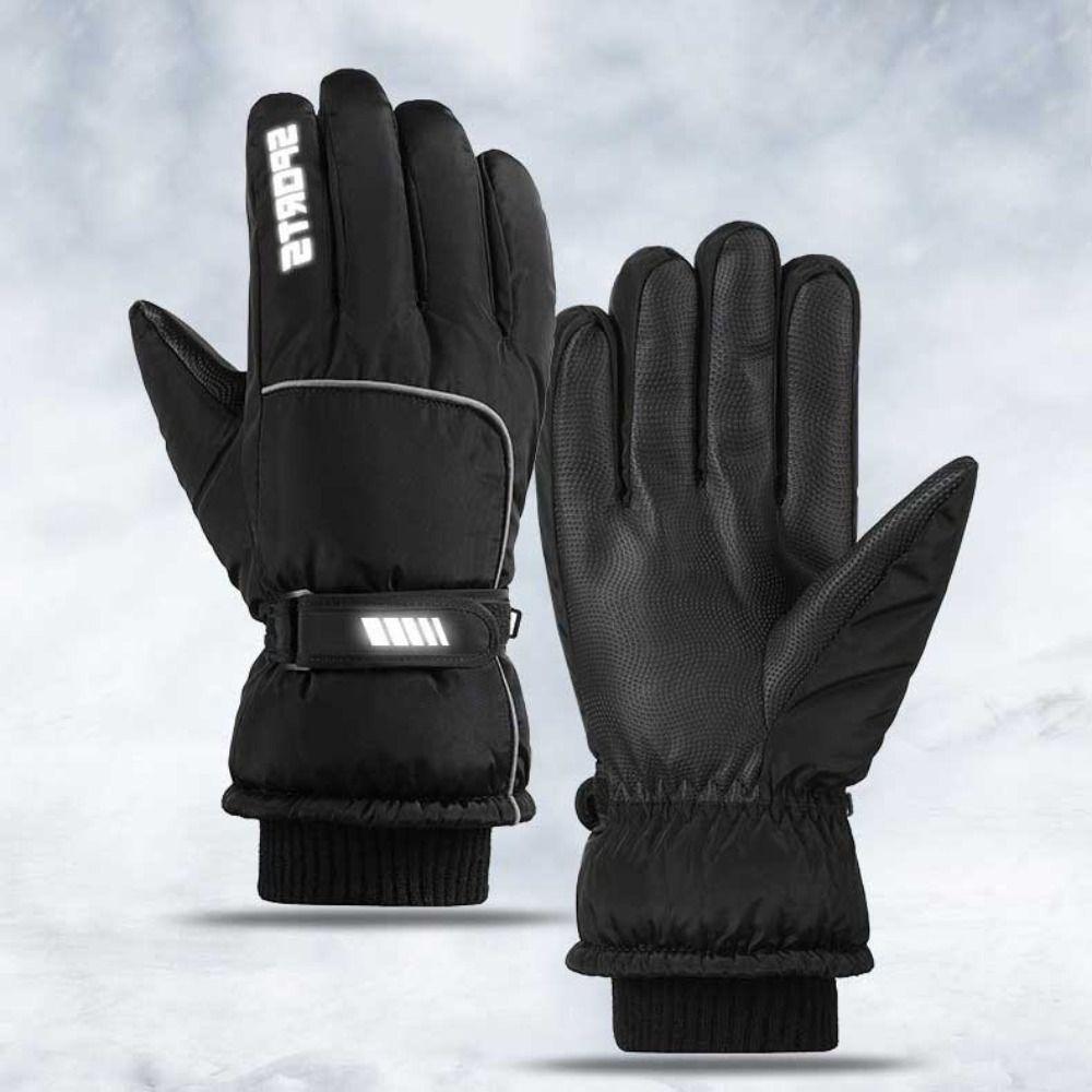 Oxford Winter Warm Gloves Pu Plus Velvet Thick Gloves New Cycling Warm Cotton Gloves  Man