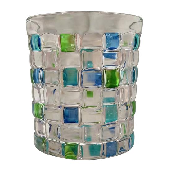 Multicolor Mosaic Glass Water Cup Tea Coffee Stained Glass Design Water Bottle Dining Table Accent Decorative Drinkware