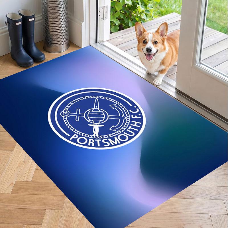 Soft Floor Carpet Portsmouth FC Pattern Area Rug Decorative Mat For Home Room Decoration