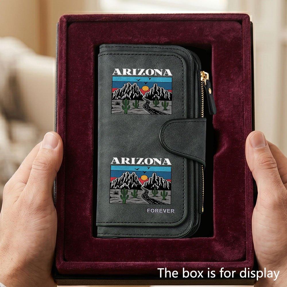 Arizona Desert Unique Large Capacity Men's Wallet with Business Card Slot and Cash Pocket Perfect for Formal Occasions Office Daily Use Ideal Gift