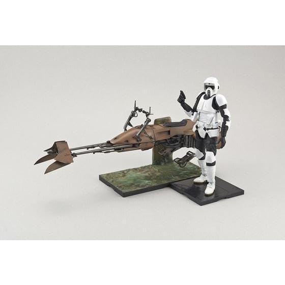 Пластиковая модель BANDAI SPIRITS Star Wars Scout Trooper Speeder Bike в наборе 1/12 с цветовой кодировкой (Новая версия)