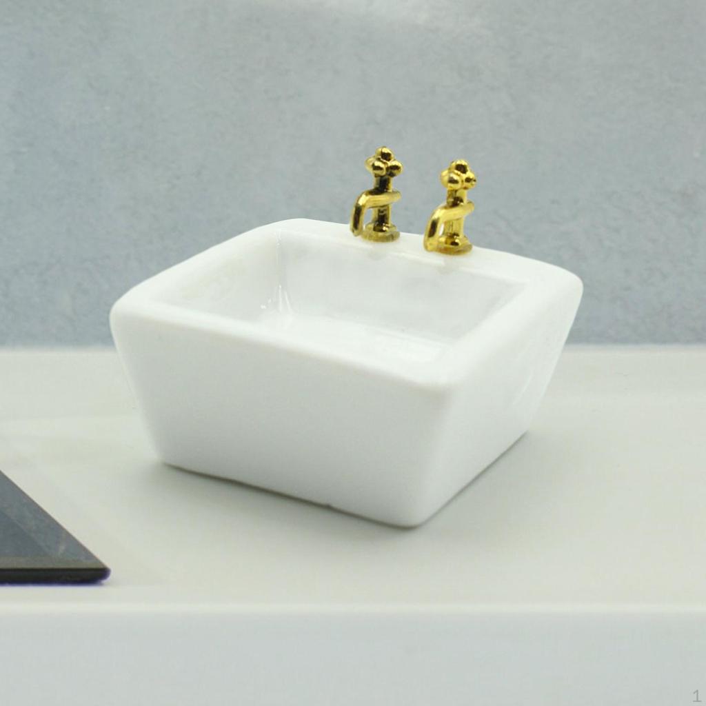 1/12 Dollhouse Simulation Wash Basin Bathroom Scene Model Miniature Furniture
