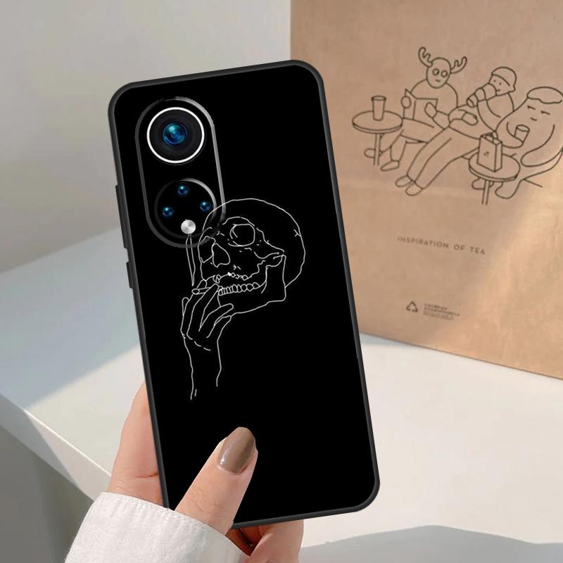 Черная Эстетика Череп Скелет Для Honor Magic 8 Pro 7 6 5 Lite Чехол Для Honor Win RT 200 400 50 70 90 X8b X9a X9b X9c X9d