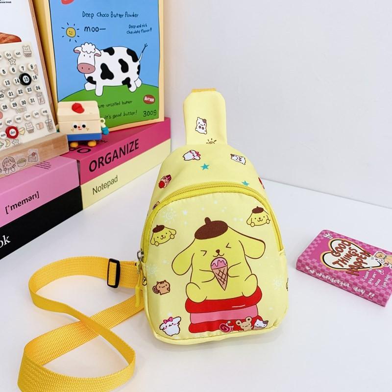 Детская нагрудная сумка Hello Kitty Kuromi Melody с полиэстеровым материалом и дышащим дизайном для ежедневного использования в детском саду