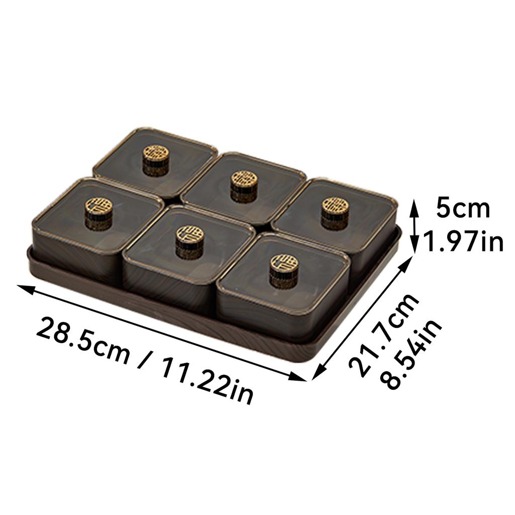 2/4/6 Grids Food Storage Box Moisture-Proof Nut, Dried Fruit, Candy Box Fruit Storage Container For Christmas New Year