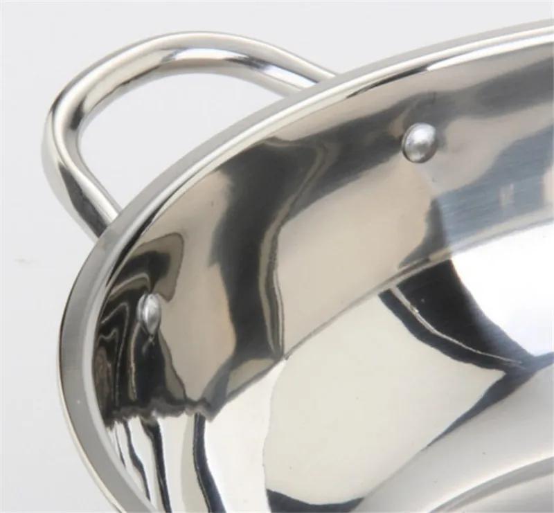 24-40 см нержавеющая сталь 1,5 мм толщиной двойной ухо супница горячий горшок двойной разделенный посуда домашняя кухня круглая индукционная плита