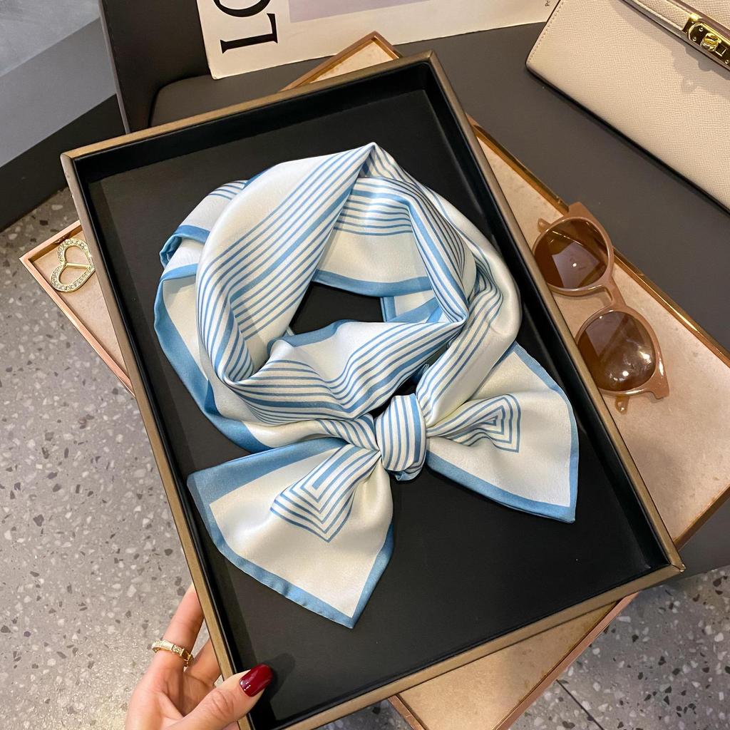 Long silk scarf women's new scarf versatile autumn and winter foreign style fashion matching shirt tied bag square scarf scarf