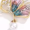 Женская брошь в форме бабочки, искусственная сумка с жемчугом, противоскользящая нержавеющая сталь со стразами, пальто, воротник, шляпа, шарф