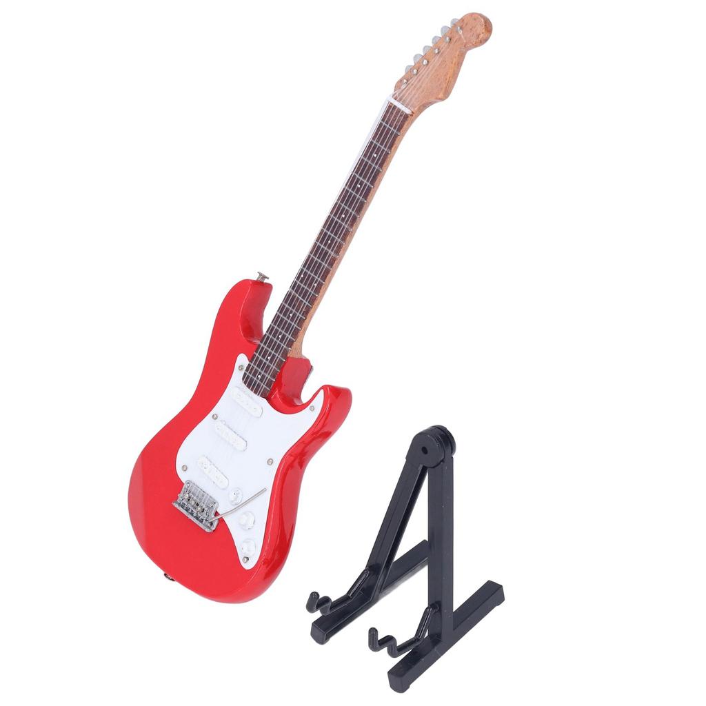 1:6 Электрогитара Миниатюрная 18 см Тонкие детали Экологическая гитара из бука Модель с кронштейном