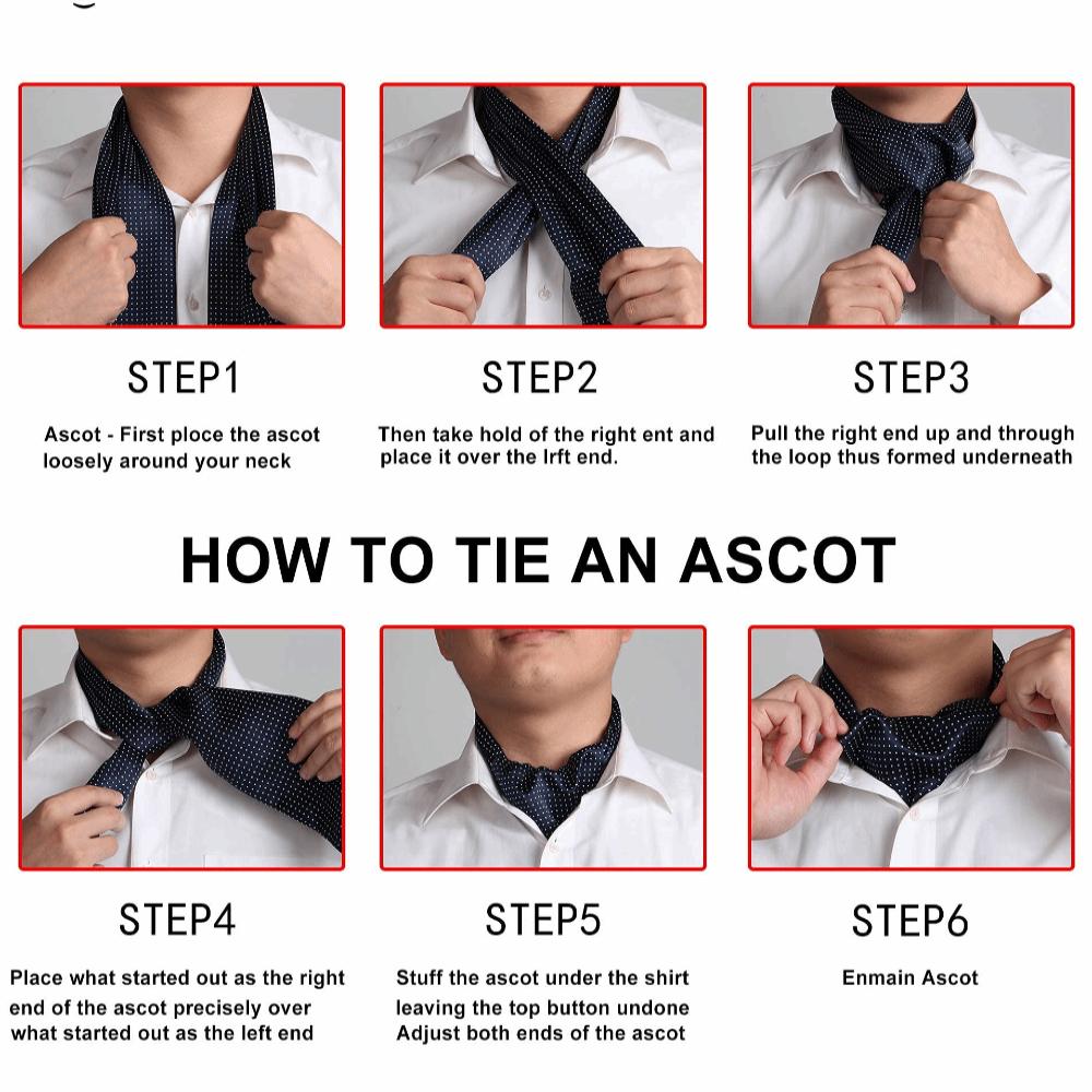 Цветочный узор Галстук-аскот Пейсли Горошек Самовяз Винтажный Кашю Галстук Свадебная Вечеринка