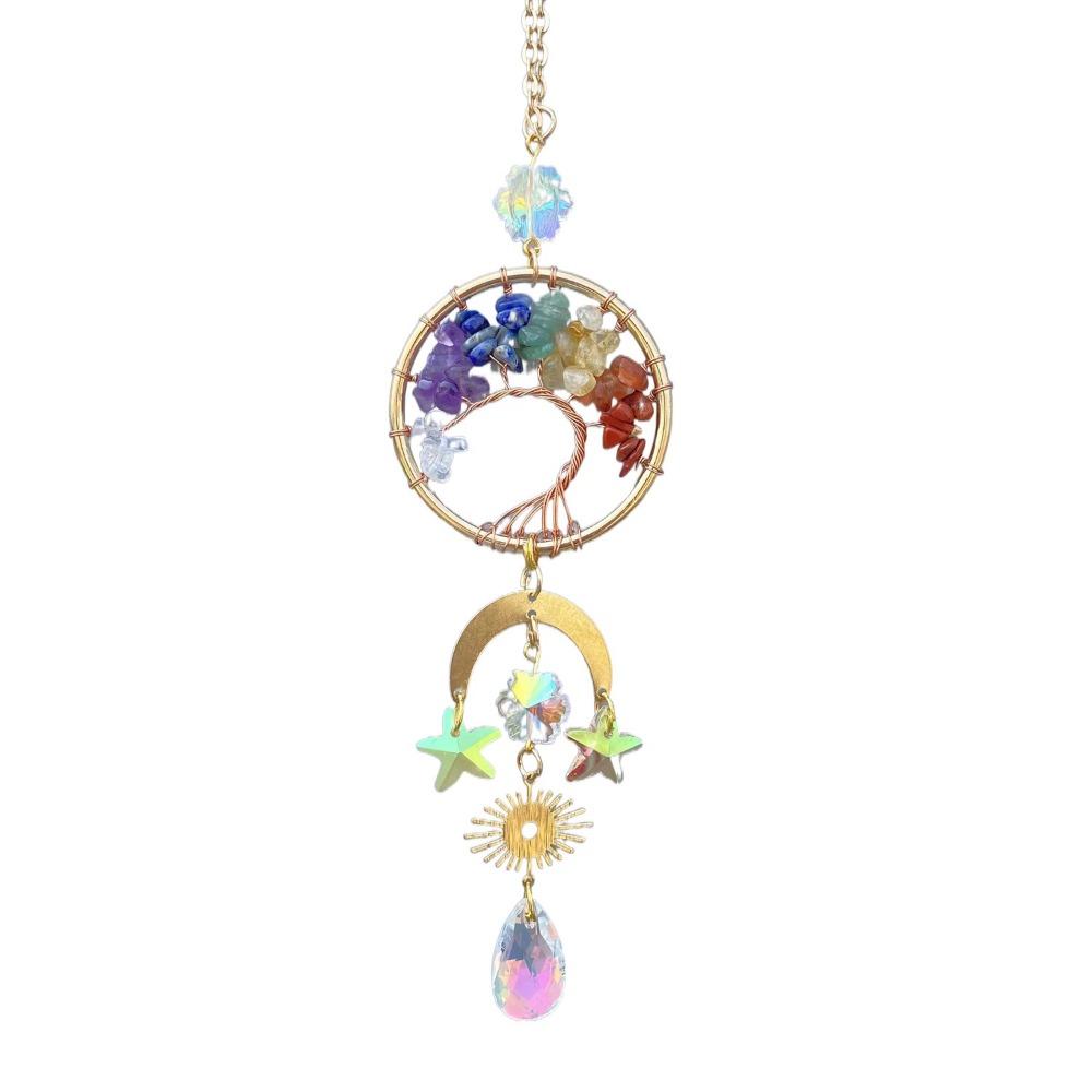 Natural Crystal Crystal Car Hanger Sun/Moon/Star Windows Hanging Suncatchers Garden Decoration