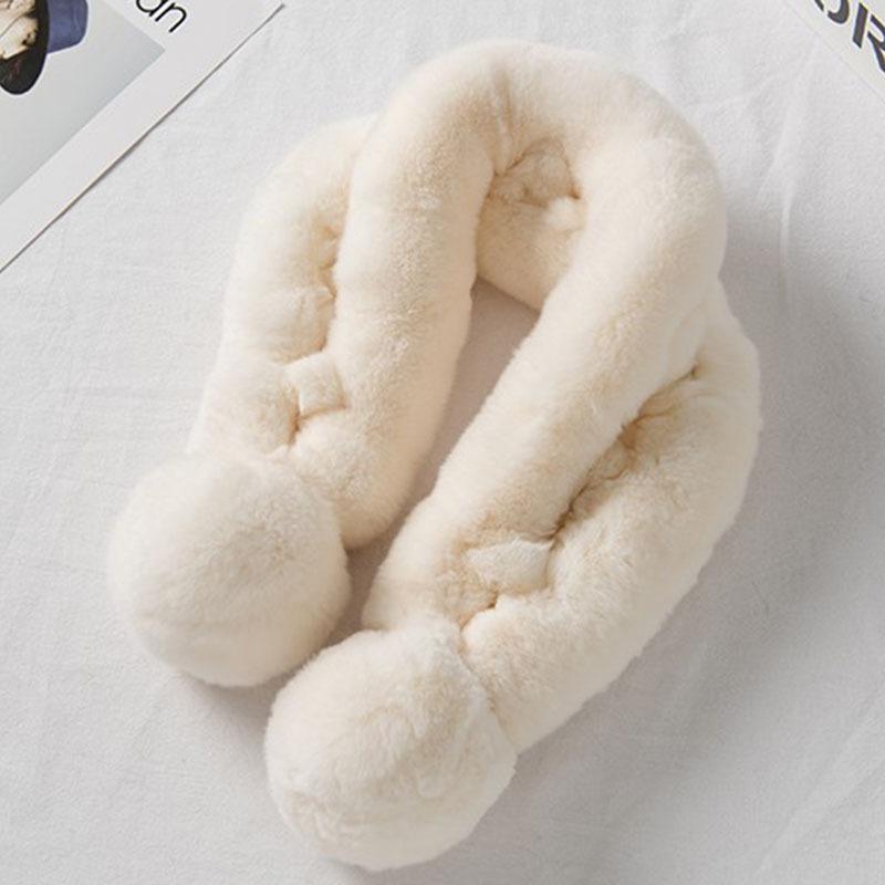 Шарф из натуральной шерсти кролика Рекс с большим комком шерсти, женский осенне-зимний теплый утолщенный мех из натуральной шерсти, шарф, женский шейный платок, детский Tide