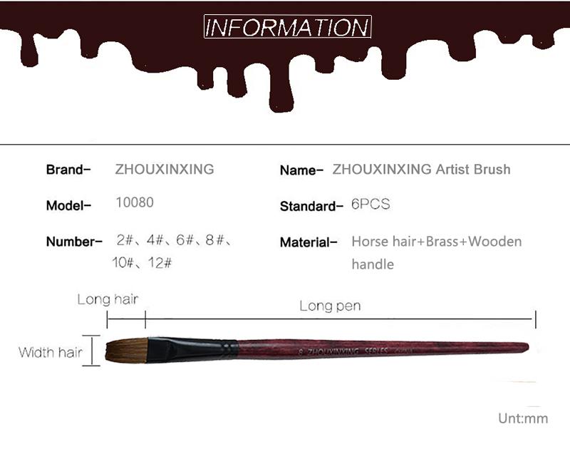 JOWOART 6 шт. набор кистей для рисования маслом, уровень головки, кисть для рисования кистью из шерсти ласки, акриловые принадлежности для рисования, специальные принадлежности для рисования