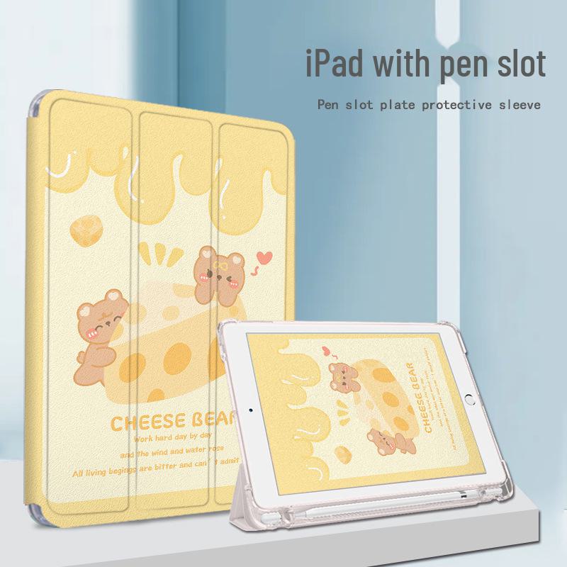 Protective Case for Apple iPad Pro 10.2, Air 11, Mini 6 & More, Cheese Bear Design - Durable Tablet Cover for 10th Gen Devices.