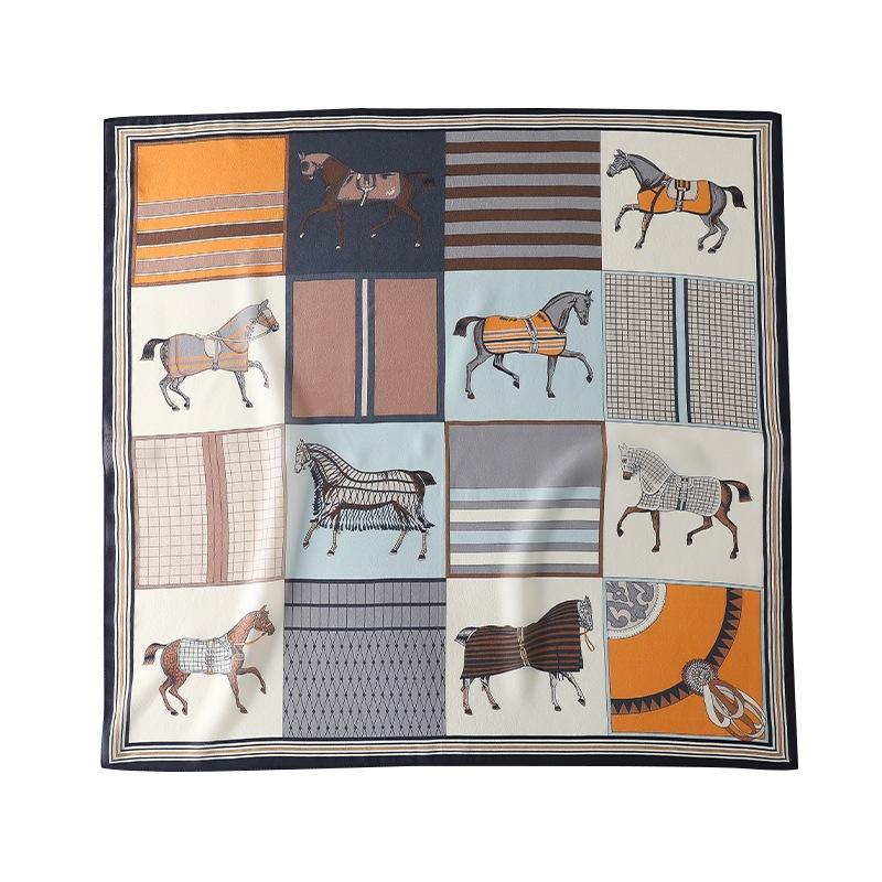 Light luxury smog department! Silk double crepe silk scarf femininity fashionable Jiugongge horse mulberry silk shawl dual-purpose