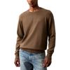 Smooth Cotton Minimalist Comfortable Crew Neck Sweater Men Sweater Brown 40LM300-720