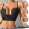 Push Up Backless Bra Low Cut Sexy Multiway Bras Plunge Brassiere Open Back Wedding Bras Invisible Seamless Deep U Lingerie