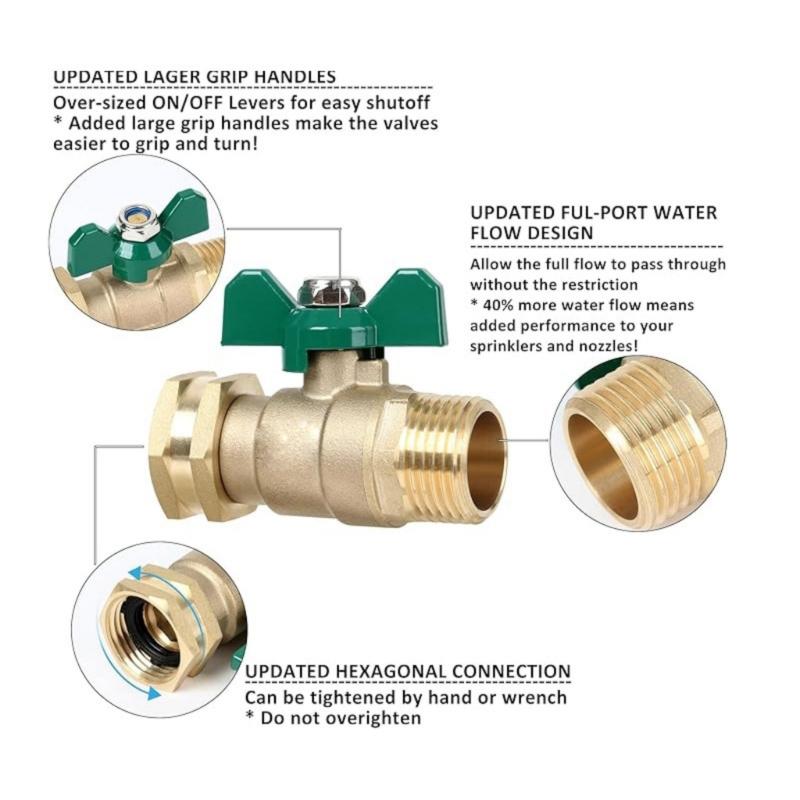 Heavy Type T Brasses Water Pipe Fitting Leakproof Easyly Installation For Gardening Tool And Equipment