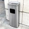 GNF Stainless Steel Dual Compartment Trash Can with Ashtray