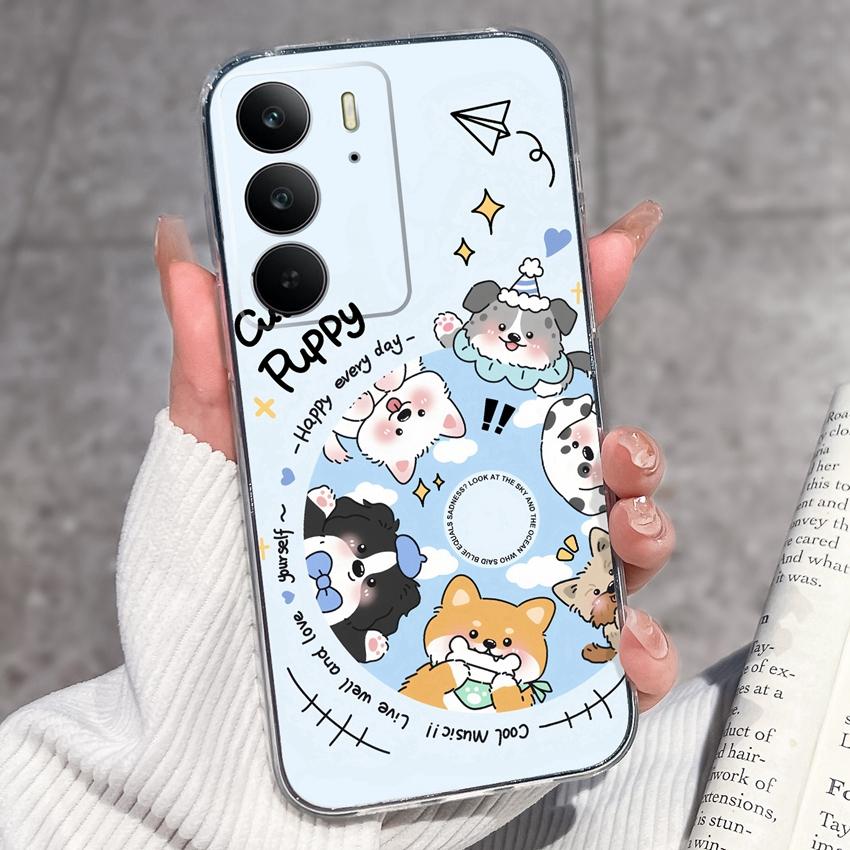 Для Oppo Realme C75 C75x C71 C67 C63 C55 C35 C33 C21Y C20 C15 Прозрачные чехлы для телефона Очаровательные кошачьи узоры Защитная пленка Пылезащитный чехол Для корпуса Oppo