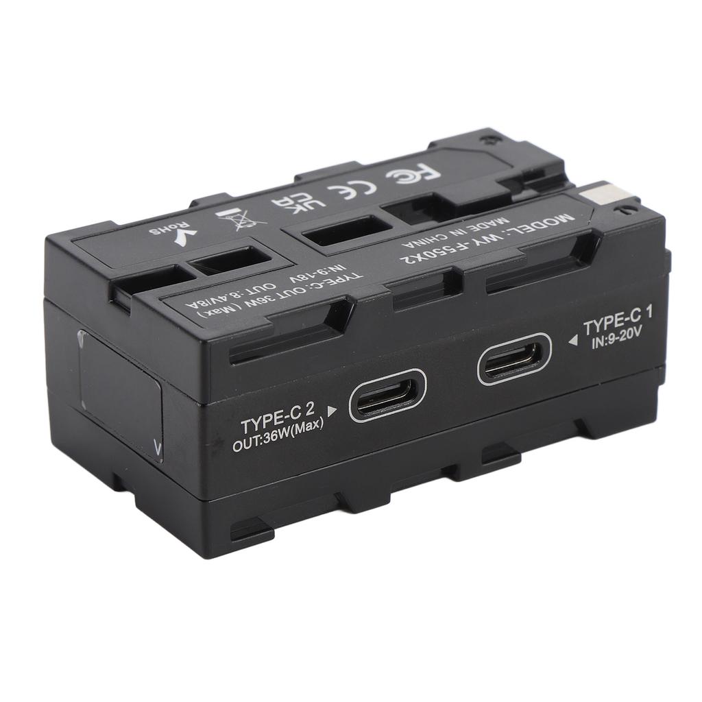 Двусторонний адаптер-заглушка NP F с цифровым дисплеем и портом Type C для передачи изображения