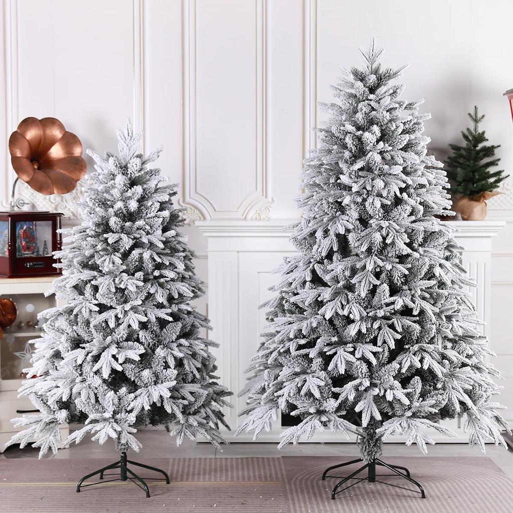 PE смешанное шифрование флокированное белое рождественское дерево большой супермаркет уличное рождественское имитационное дерево