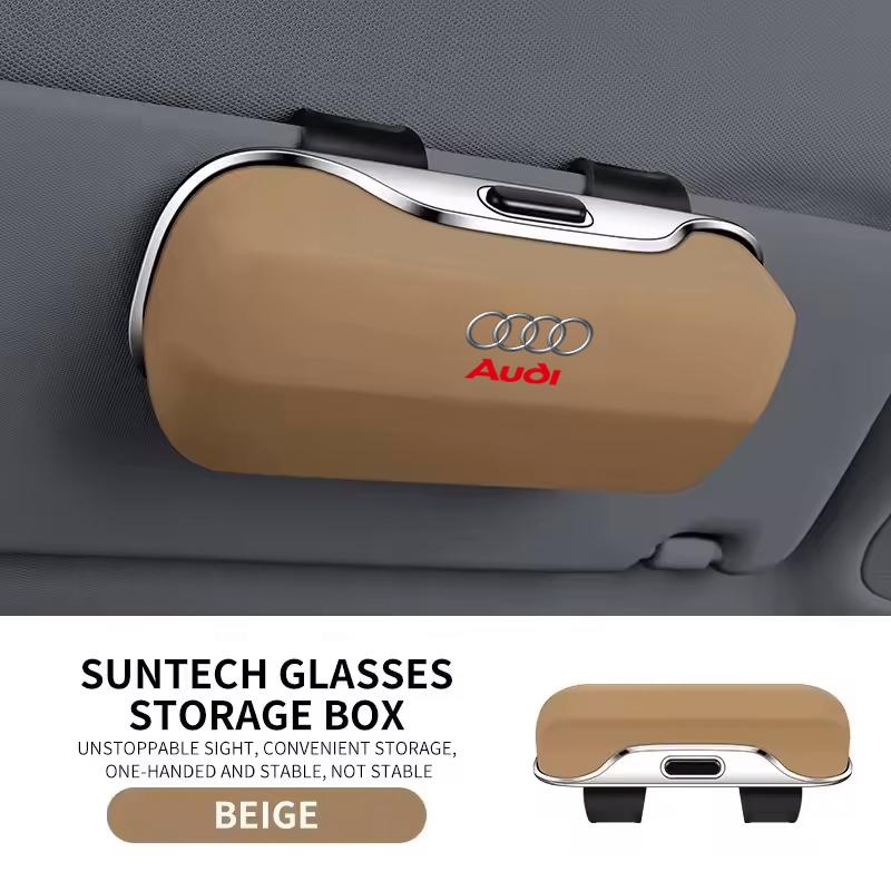 For qaz15 A4 A3 A6 TT S4 S5 S6 A1 A2 A5 A7 A8 Q1 Q2 Q3 Q4 Q5 Q6 Q7 Q Car Visor Sunglasses Glasses Case Clip Eyeglasses Box Holder