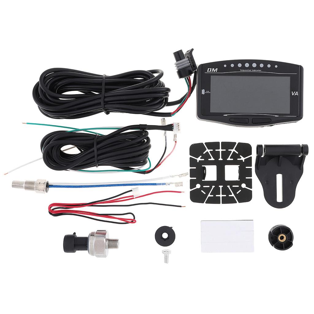5-In-1 Oil Pressure Volt Voltmeter Water Temperature Fuel Gauge Tachometer LCD