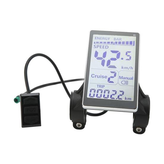 Electric Ebike Display 5 Pin 24V 36V 48V 60V Bike Odometer Universal Scooter LCD Panel Screen 31.8 22.2MM Electric Bike Power Meter