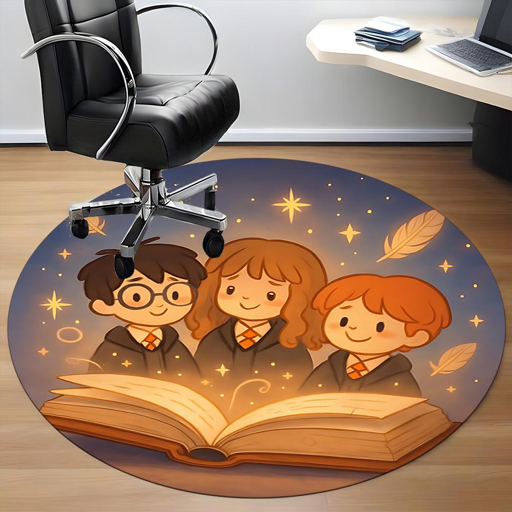 1pc Harry Potter Magic Friends Office Round Area Rug, Under Office Chairs Bedroom Living Room Home Decor, Available in Various Sizes