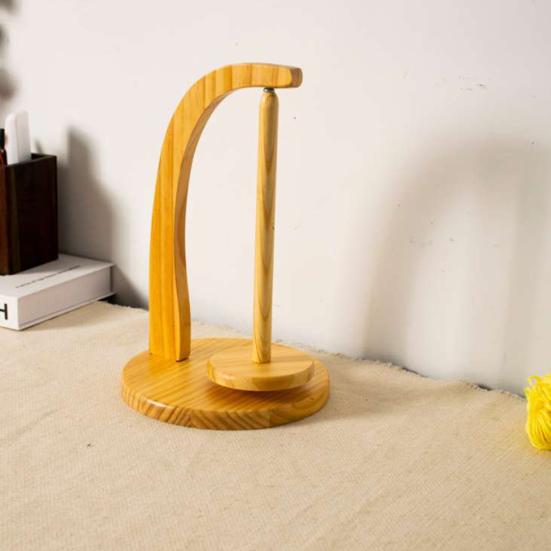 Деревянный держатель пряжи с магнитными креплениями Плавное вращение Прочная конструкция Стеллаж для хранения прялки