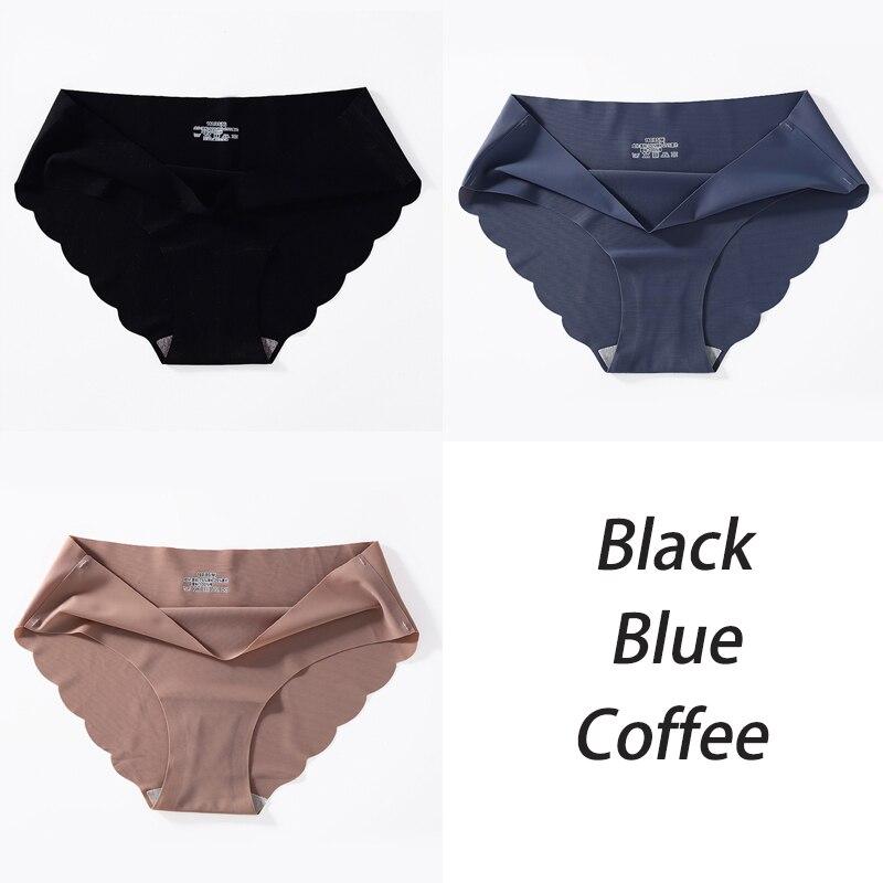 3PCS/Set Seamless Silk Women's Panties Briefs Women Underwear Female Underpants Comfortable Silk Panty Sexy Woman Lingerie M-XL