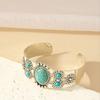Bohemian Style Turquoise Bangle C Shape Open Cuff Bangle Vintage Imitation Turquoise Bracelet  Men