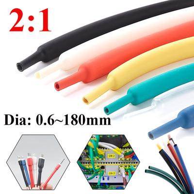 Диаметр 5 м 0,6 0,8 1 1,5 2 2,5 6 8 10 100 150 180 мм полиолефиновая термоусадочная трубка 2:1 изолированная кабельная муфта с коэффициентом усадки