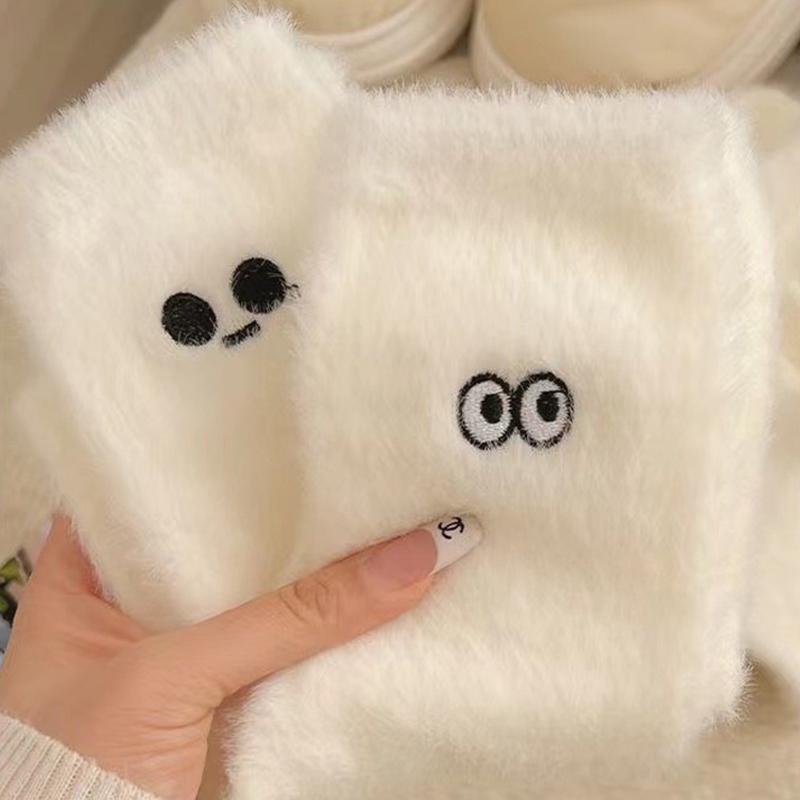 5 пар норковых бархатных носков для женщин, осенние и зимние утепленные бархатные носки кораллового цвета для сна, плюшевые напольные носки