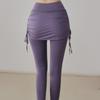 Леггинсы-юбка для йоги с высокой талией и влагоотводящим эффектом - Быстросохнущие, дышащие, больших размеров, спортивные штаны 2-в-1 для танцев и фитнеса для женщин