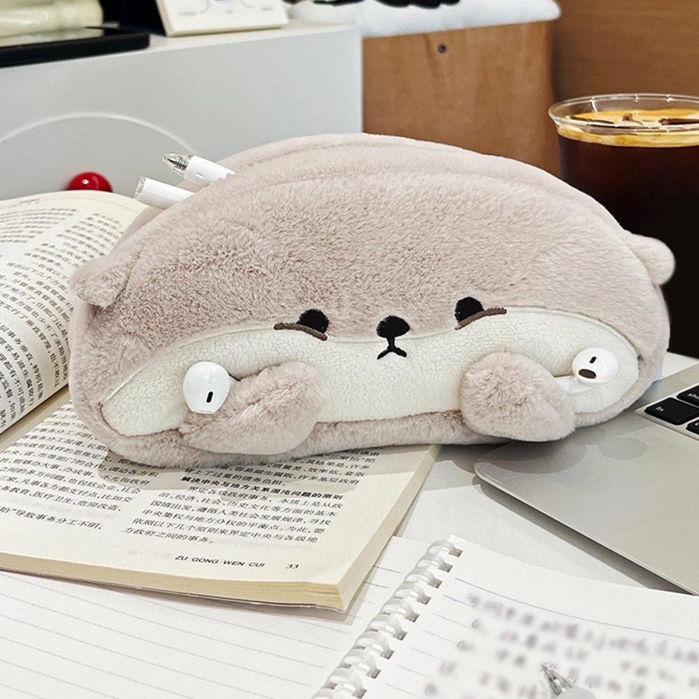 Плюшевый пенал большой вместимости, коробка для ручек, многофункциональная сумка для ручек, студенческий