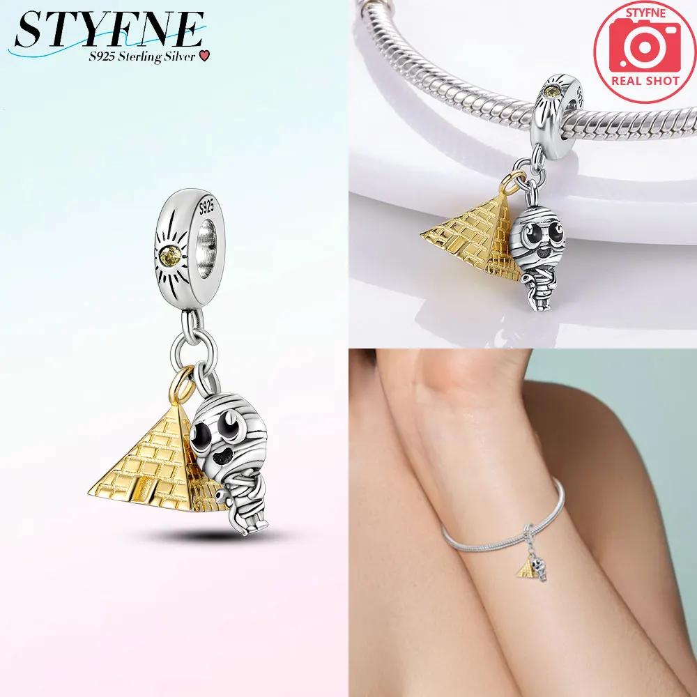 Подвески Шармы Крест Ангел Пирамида Фараон Медные Бусины Подходят для Оригинального Браслета DIY Ювелирные Шармы Аксессуар Изысканный Подарок