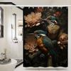 Винтажные Птицы в Джунглях Цветы Холст Картина Простая Перегородка для Душа в Ванной Комнате Сухая Можно Стирать Легкая Непрозрачная Ванна