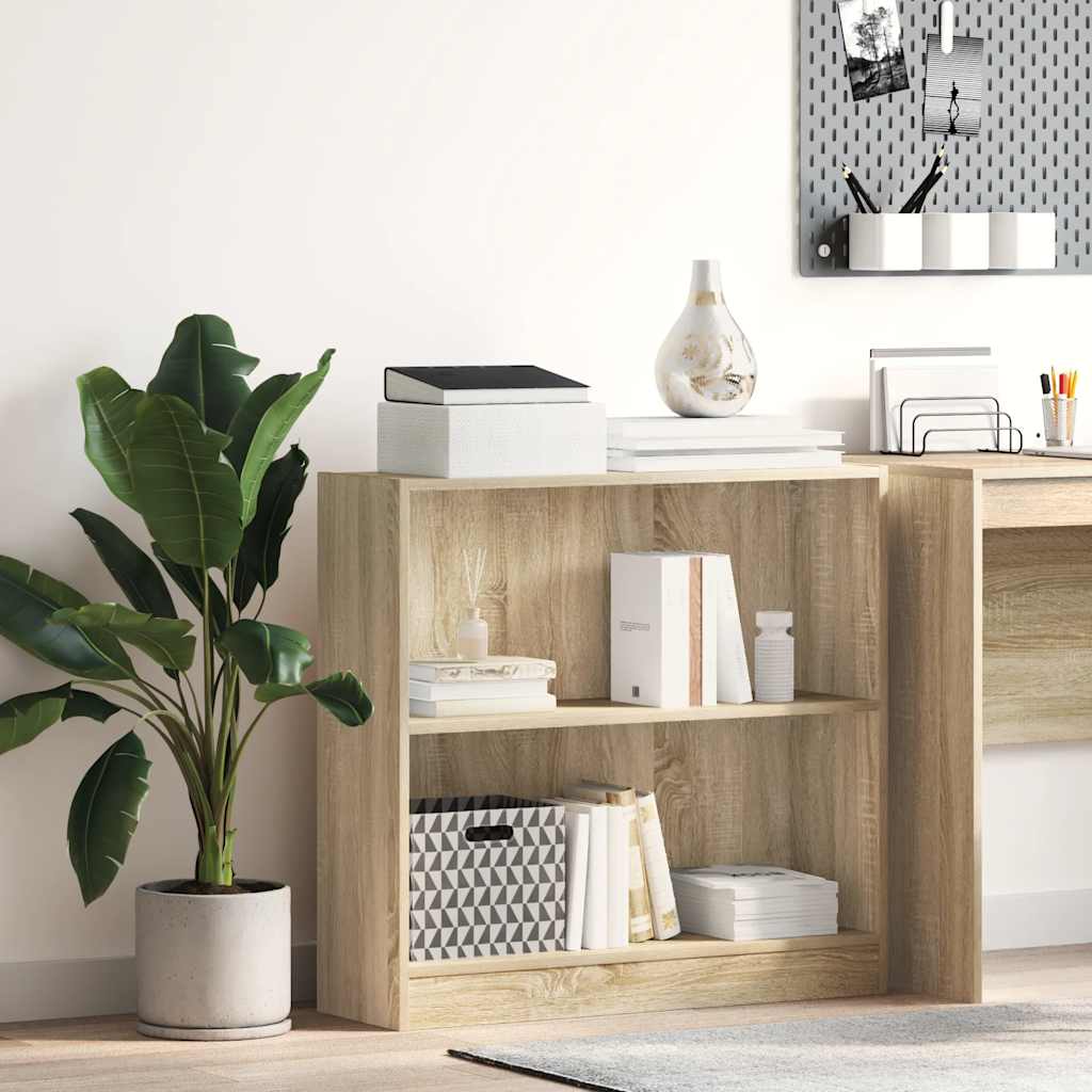 Bookshelf Sonoma Oak 80x24x75 cm Engineered Wood