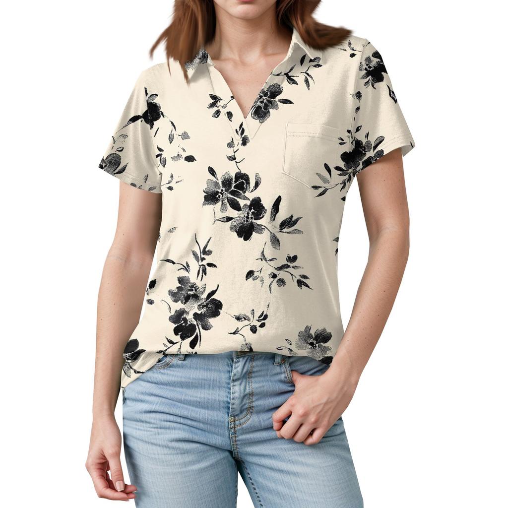 Женские рубашки, летние деловые повседневные рабочие топы с коротким рукавом, застегивающиеся на пуговицы, воротник, V-образный вырез, блузка, футболка